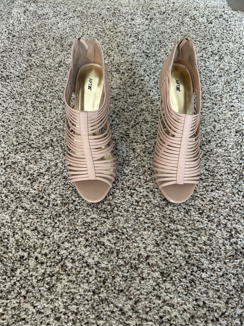 Apt. 9 Nude Peep-Toe Strappy Heels